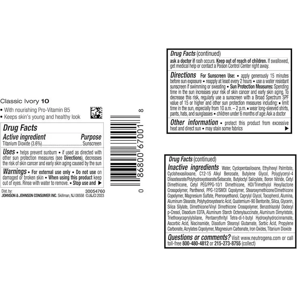 Neutrogena Healthy Skin Liquid Foundation, 10 Classic Ivory, 1 fl. oz..